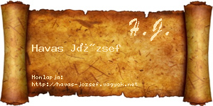 Havas József névjegykártya